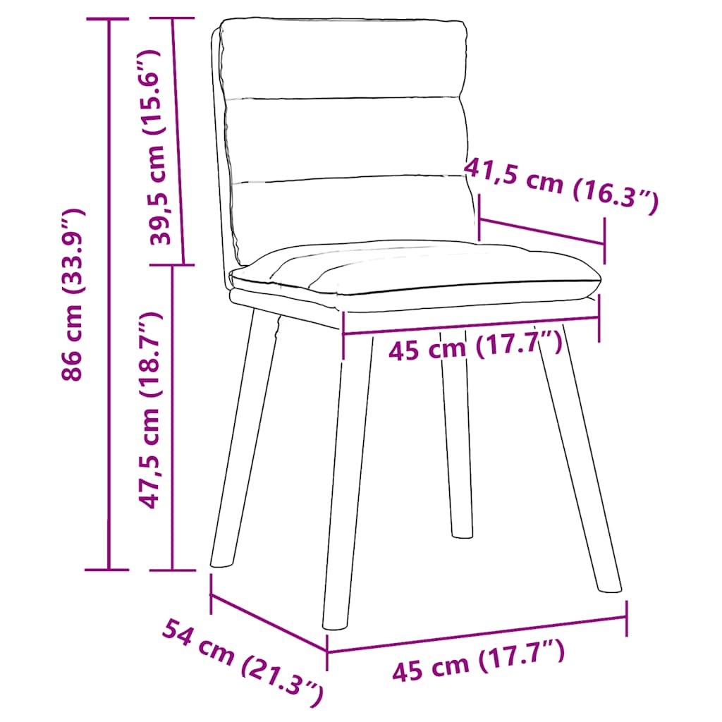 Chaises à manger lot de 4 crème tissu