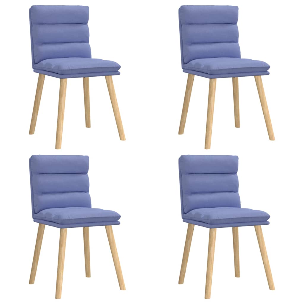 Chaises à manger lot de 4 bleu jean tissu