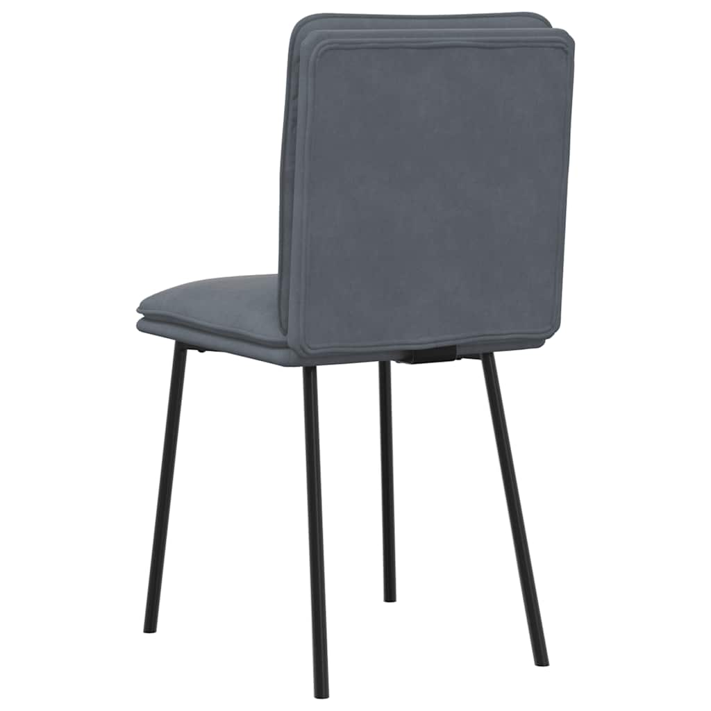 Chaises à manger lot de 4 Gris foncé Velours