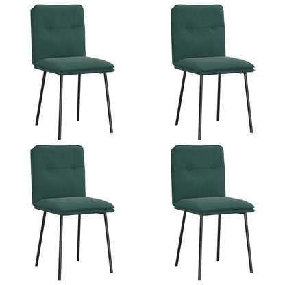 Chaises à manger lot de 4 Vert foncé Velours