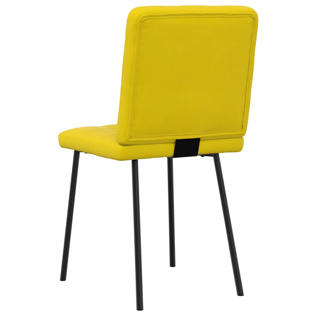 Chaises à manger lot de 6 jaune velours