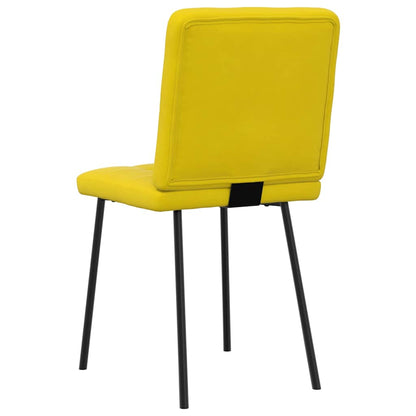 Chaises à manger lot de 6 jaune velours