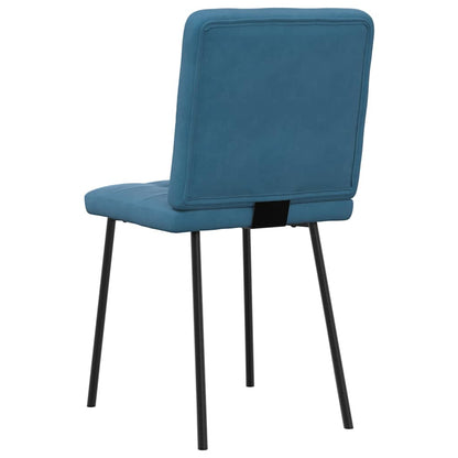 Chaises à manger lot de 6 bleu velours