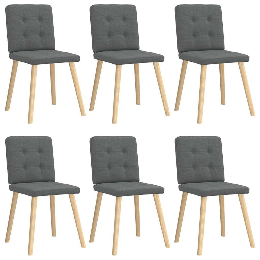 Chaises à manger lot de 6 gris foncé tissu