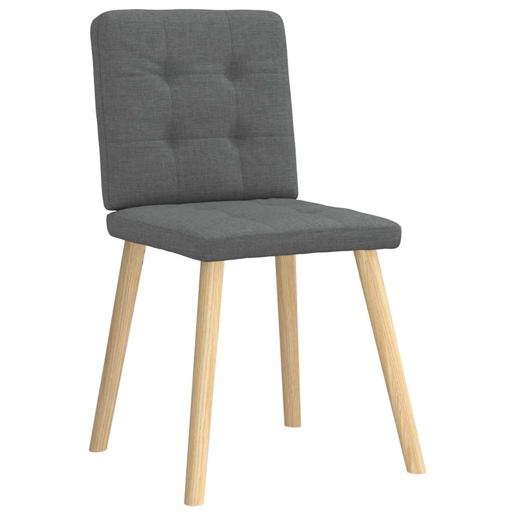 Chaises à manger lot de 6 gris foncé tissu