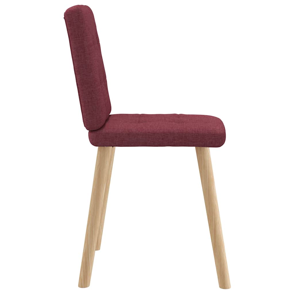 Chaises à manger lot de 6 rouge bordeaux tissu