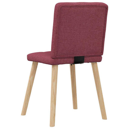 Chaises à manger lot de 6 rouge bordeaux tissu