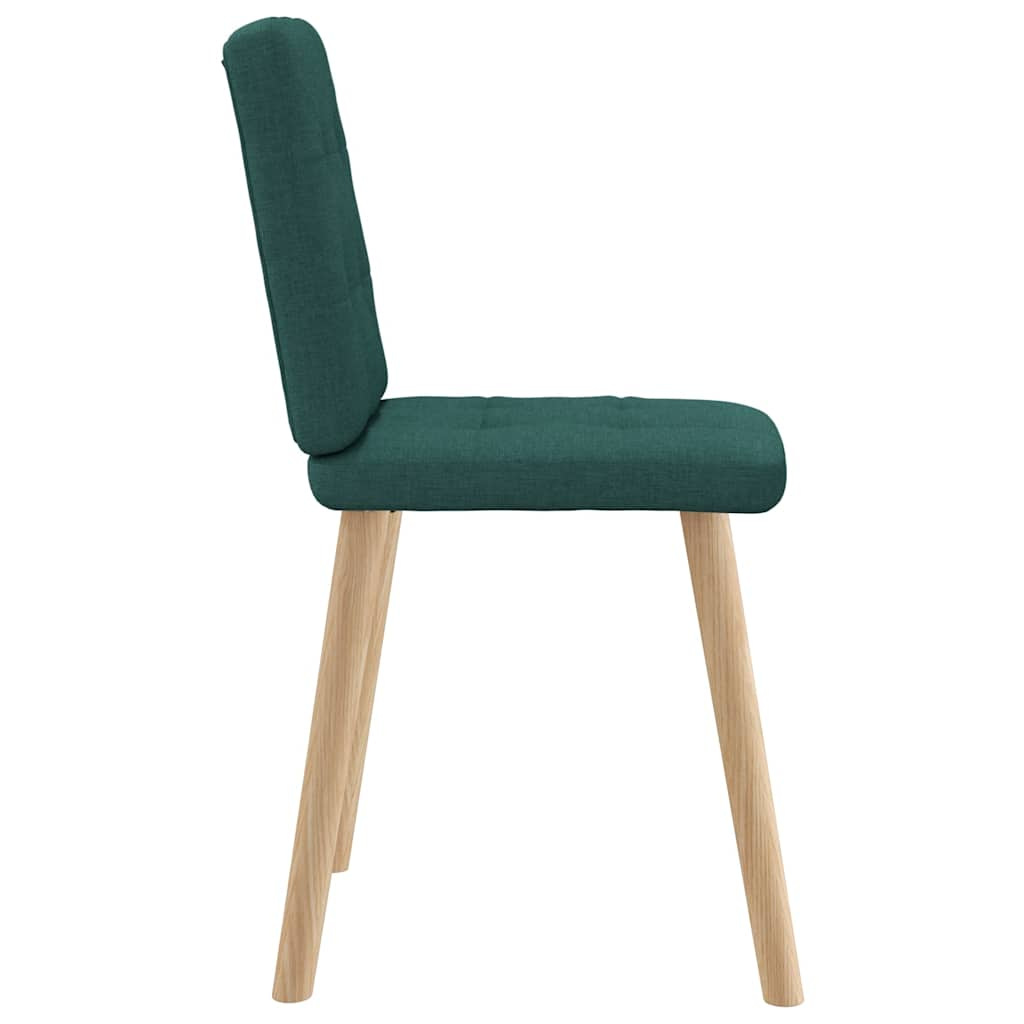 Chaises à manger lot de 6 vert foncé tissu