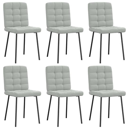 Chaises à manger lot de 6 gris clair velours