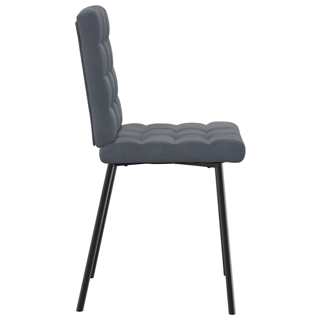 Chaises à manger lot de 6 gris foncé velours