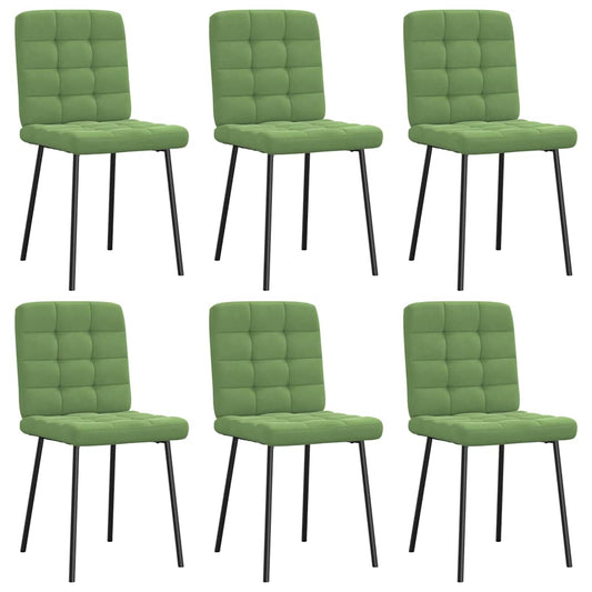 Chaises à manger lot de 6 vert clair velours