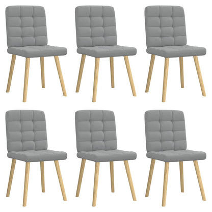 Chaises à manger lot de 6 gris clair tissu