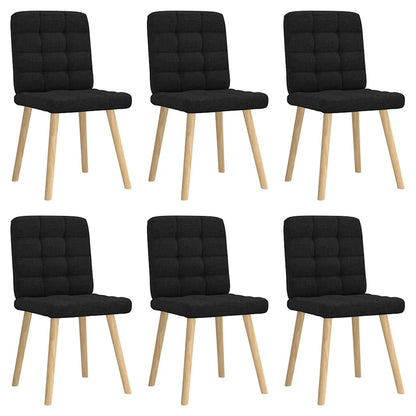 Chaises à manger lot de 6 noir tissu