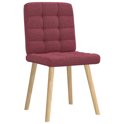 Chaises à manger lot de 6 rouge bordeaux tissu