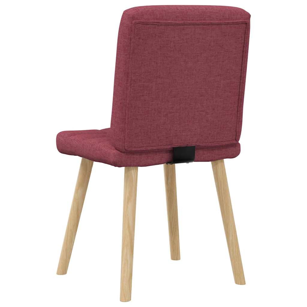 Chaises à manger lot de 6 rouge bordeaux tissu