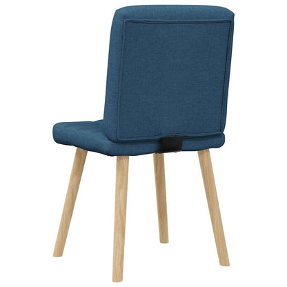 Chaises à manger lot de 6 bleu tissu