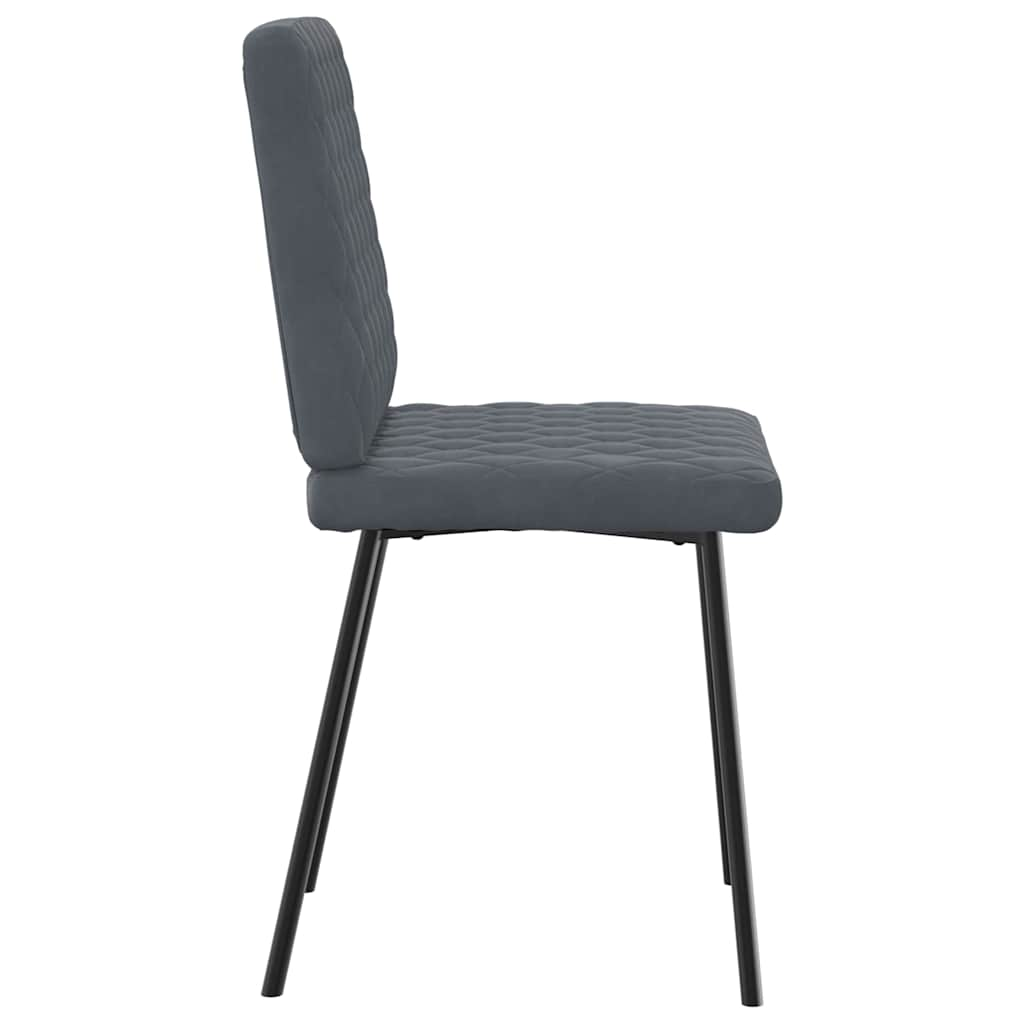 Chaises à manger lot de 6 gris foncé velours