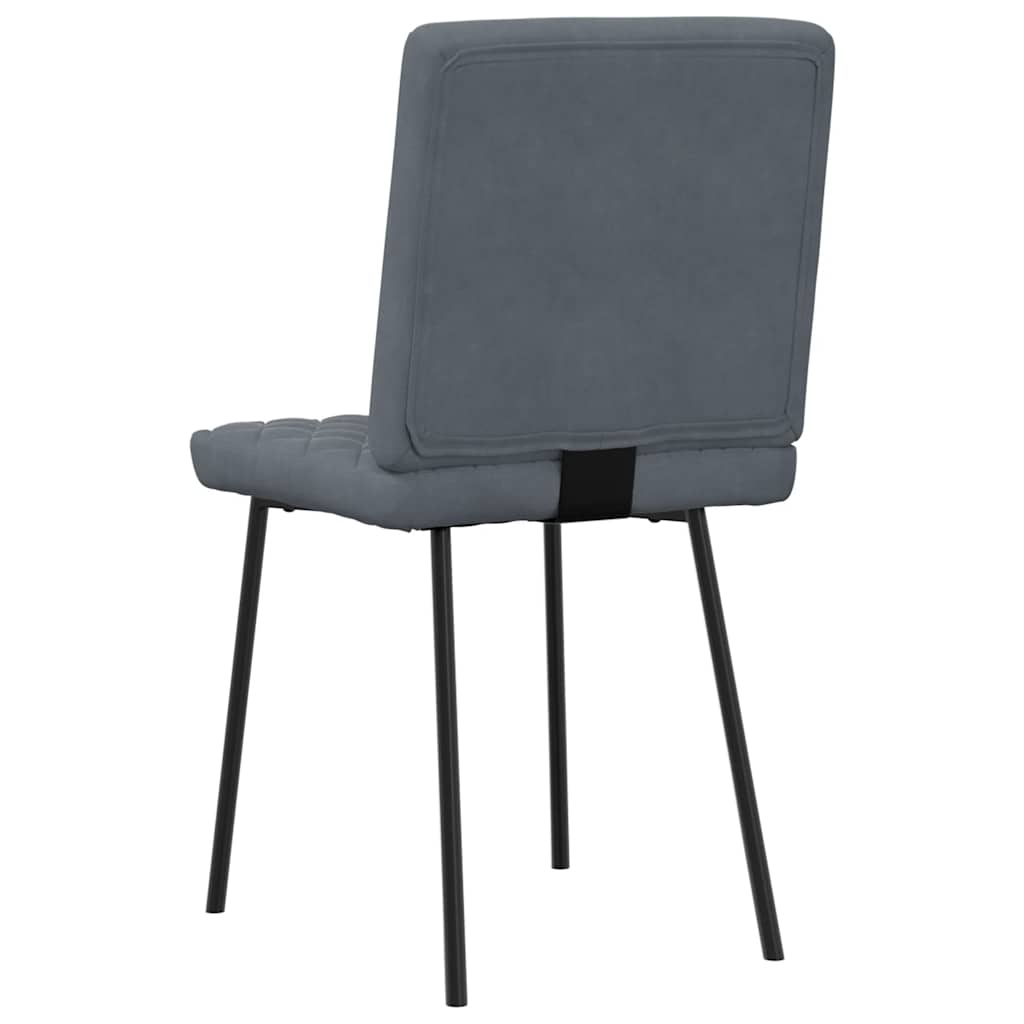 Chaises à manger lot de 6 gris foncé velours