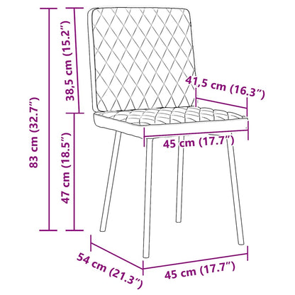 Chaises à manger lot de 6 gris foncé velours