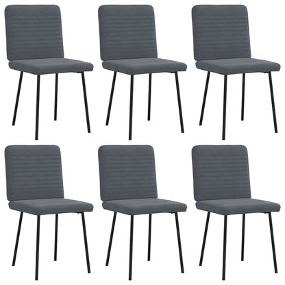 Chaises à manger lot de 6 gris foncé velours