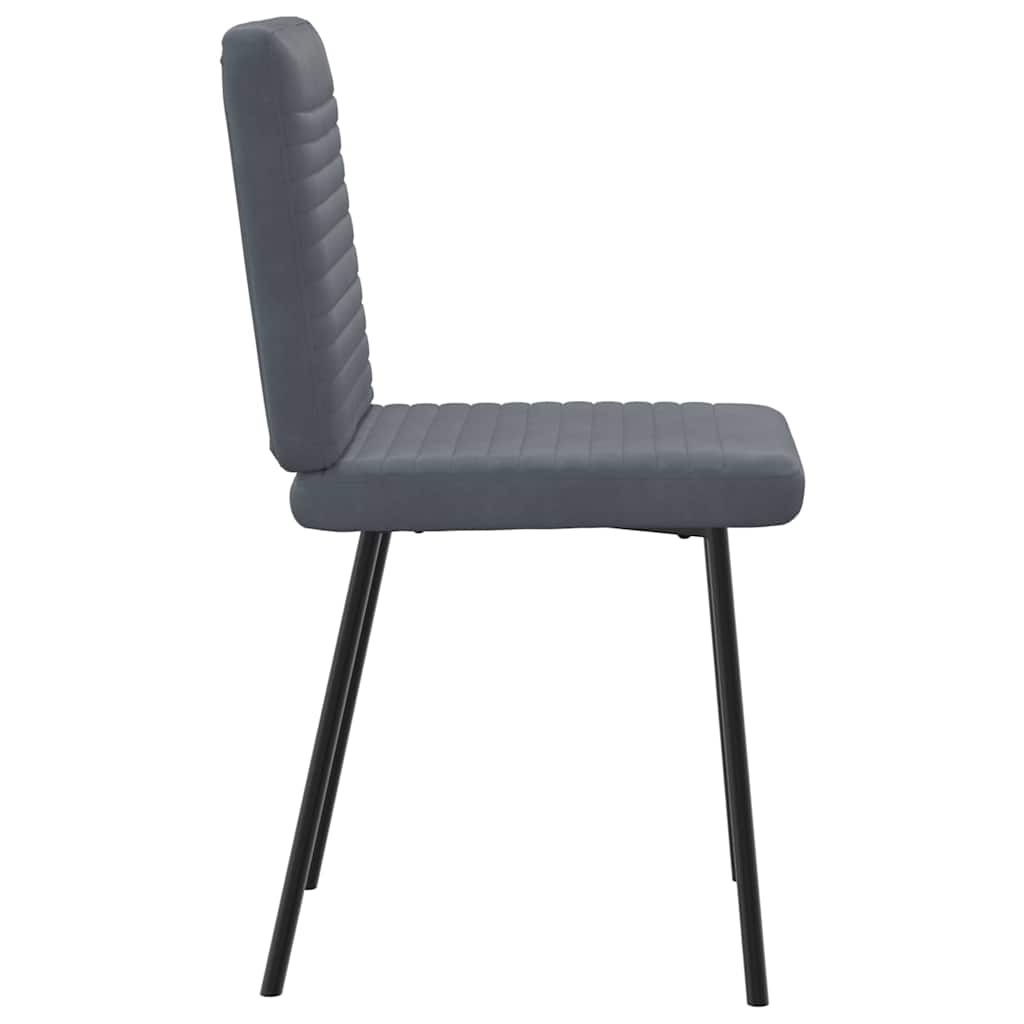 Chaises à manger lot de 6 gris foncé velours