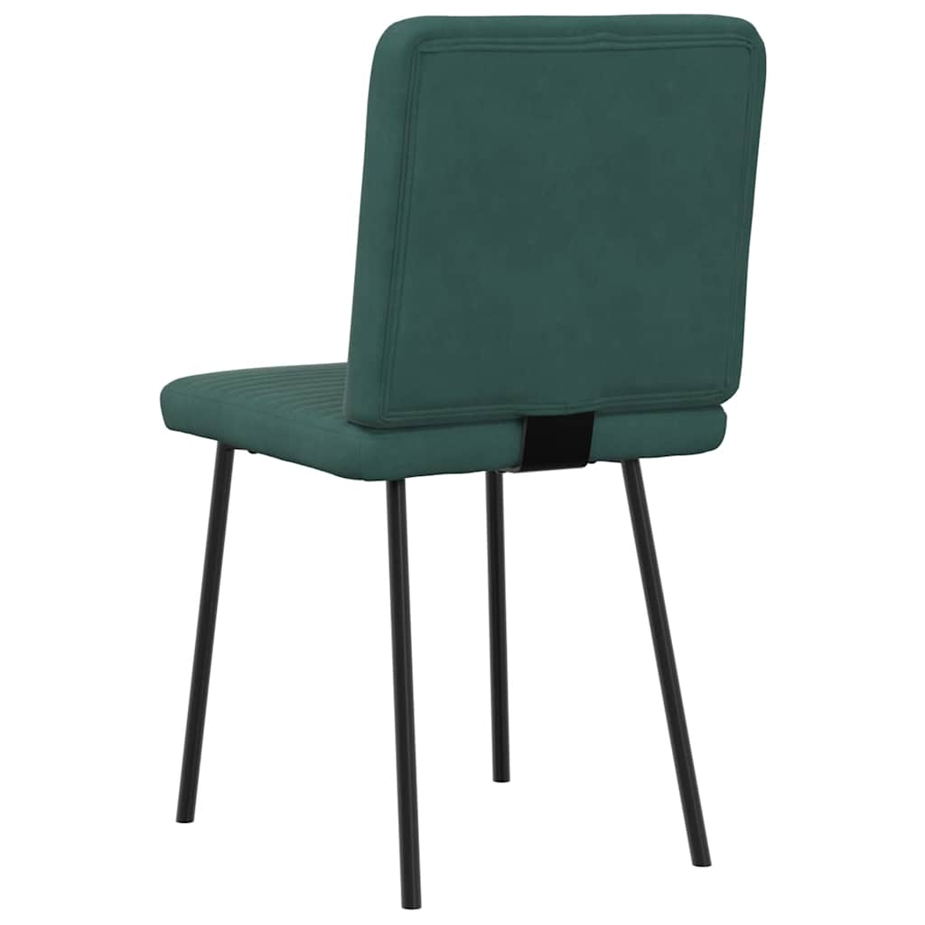 Chaises à manger lot de 6 vert foncé velours