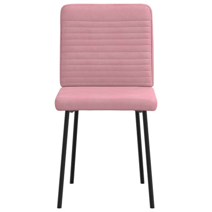 Chaises à manger lot de 6 rose velours