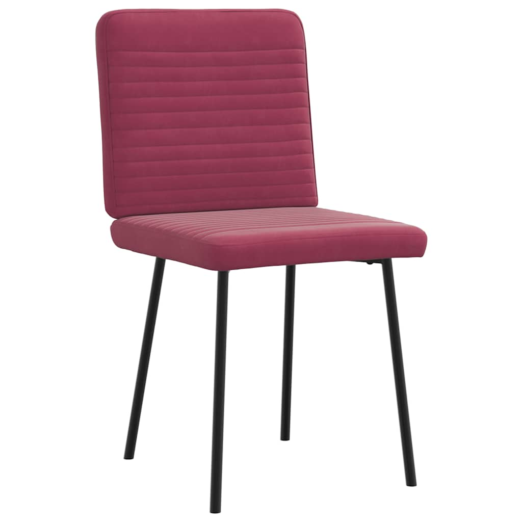 Chaises à manger lot de 6 rouge bordeaux velours