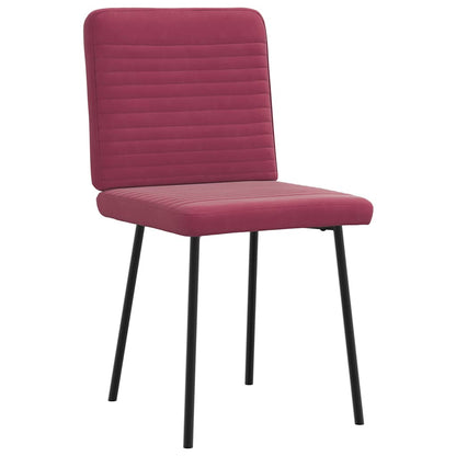 Chaises à manger lot de 6 rouge bordeaux velours