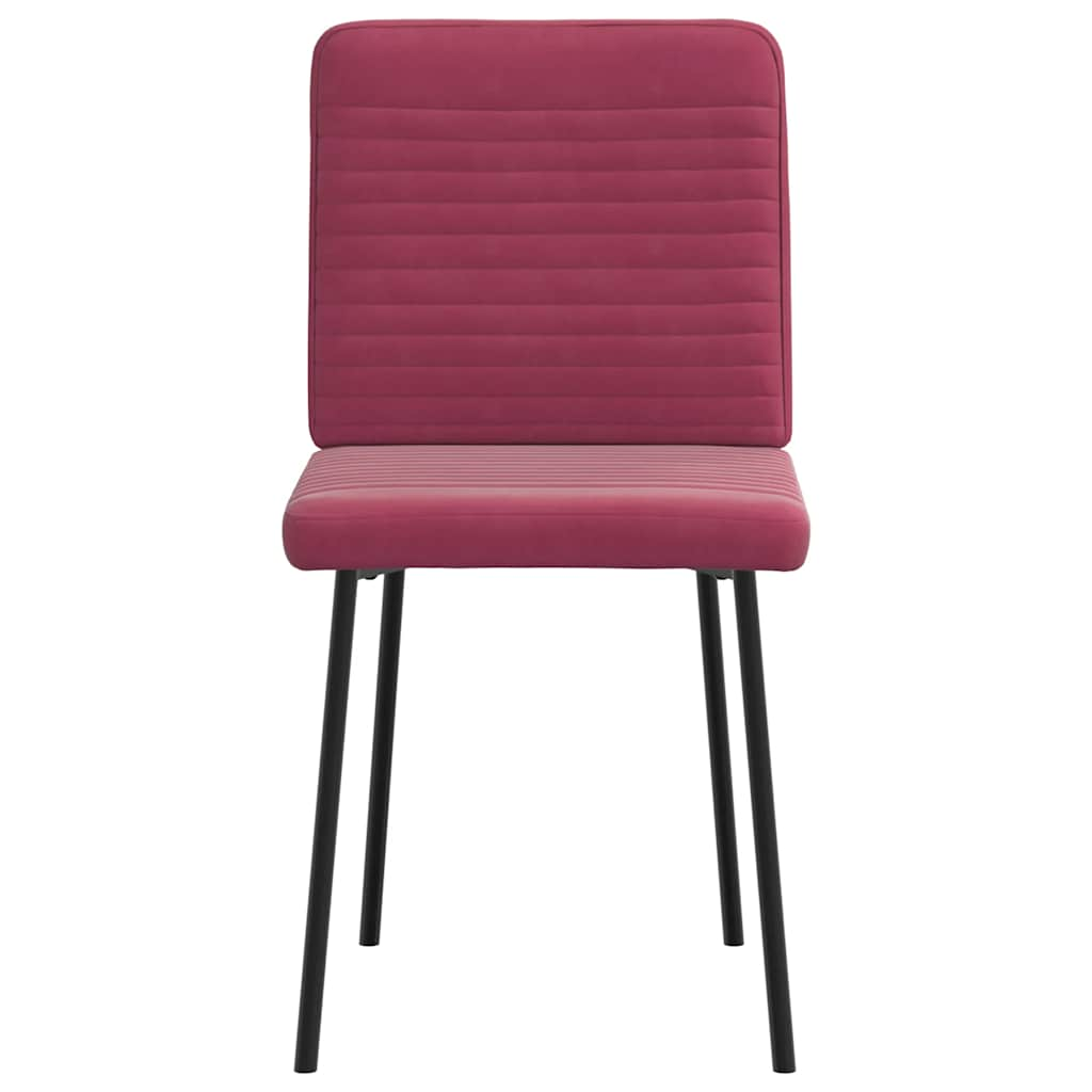 Chaises à manger lot de 6 rouge bordeaux velours