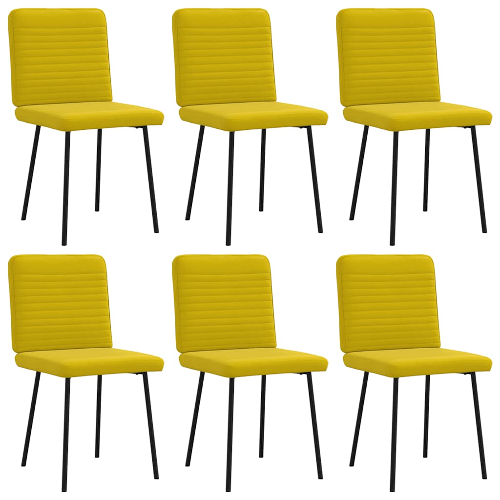 Chaises à manger lot de 6 jaune velours