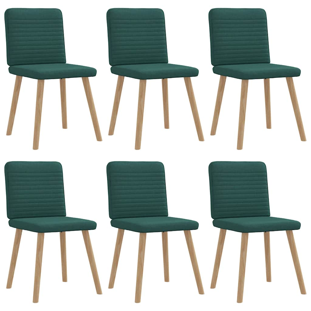 Chaises à manger lot de 6 vert foncé tissu