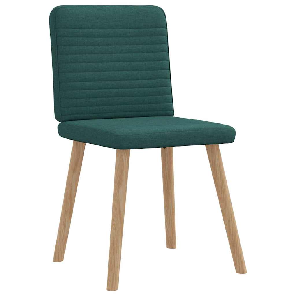 Chaises à manger lot de 6 vert foncé tissu