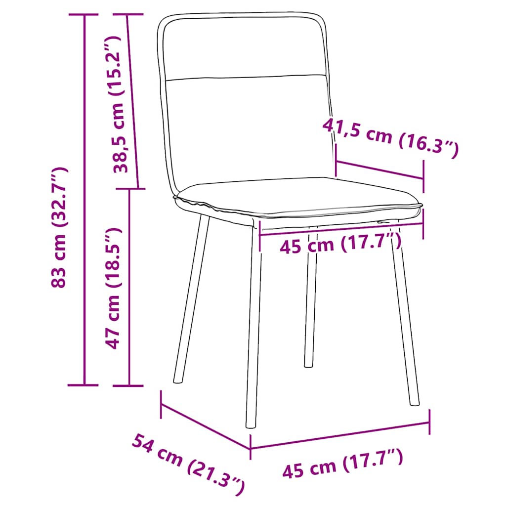 Chaises à manger lot de 6 gris clair velours