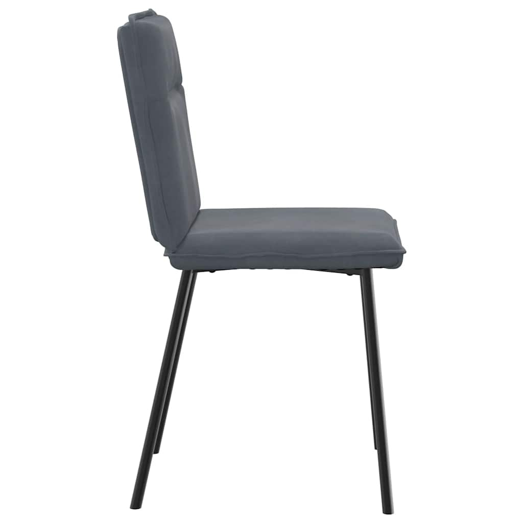 Chaises à manger lot de 6 gris foncé velours