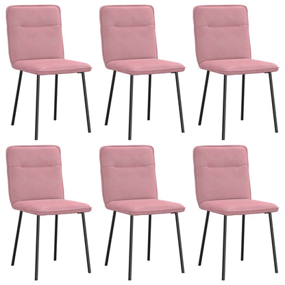 Chaises à manger lot de 6 rose velours