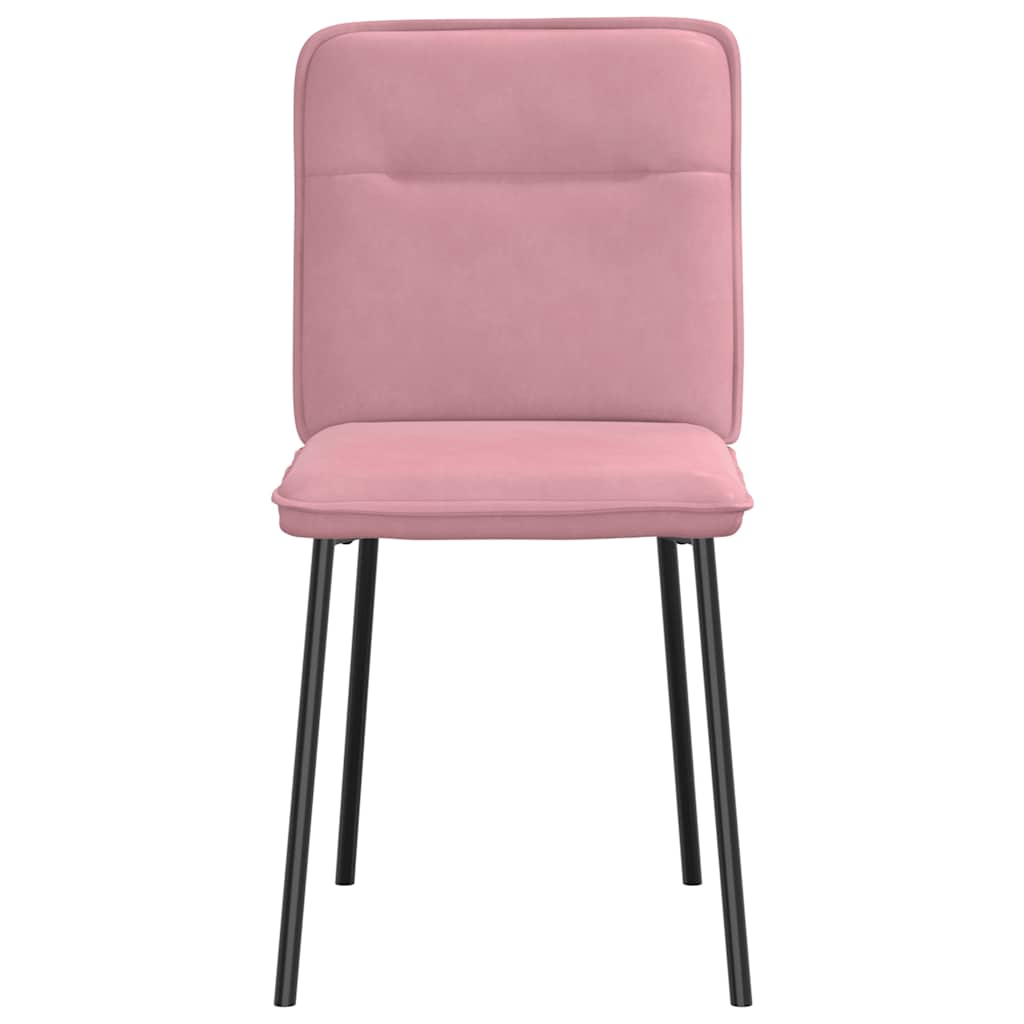 Chaises à manger lot de 6 rose velours