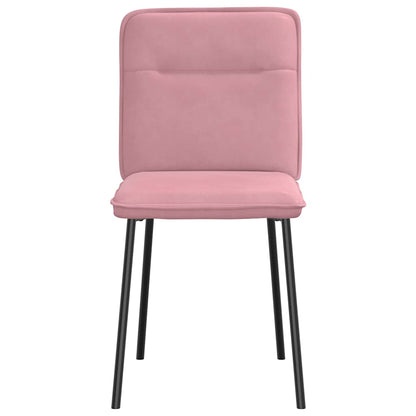 Chaises à manger lot de 6 rose velours