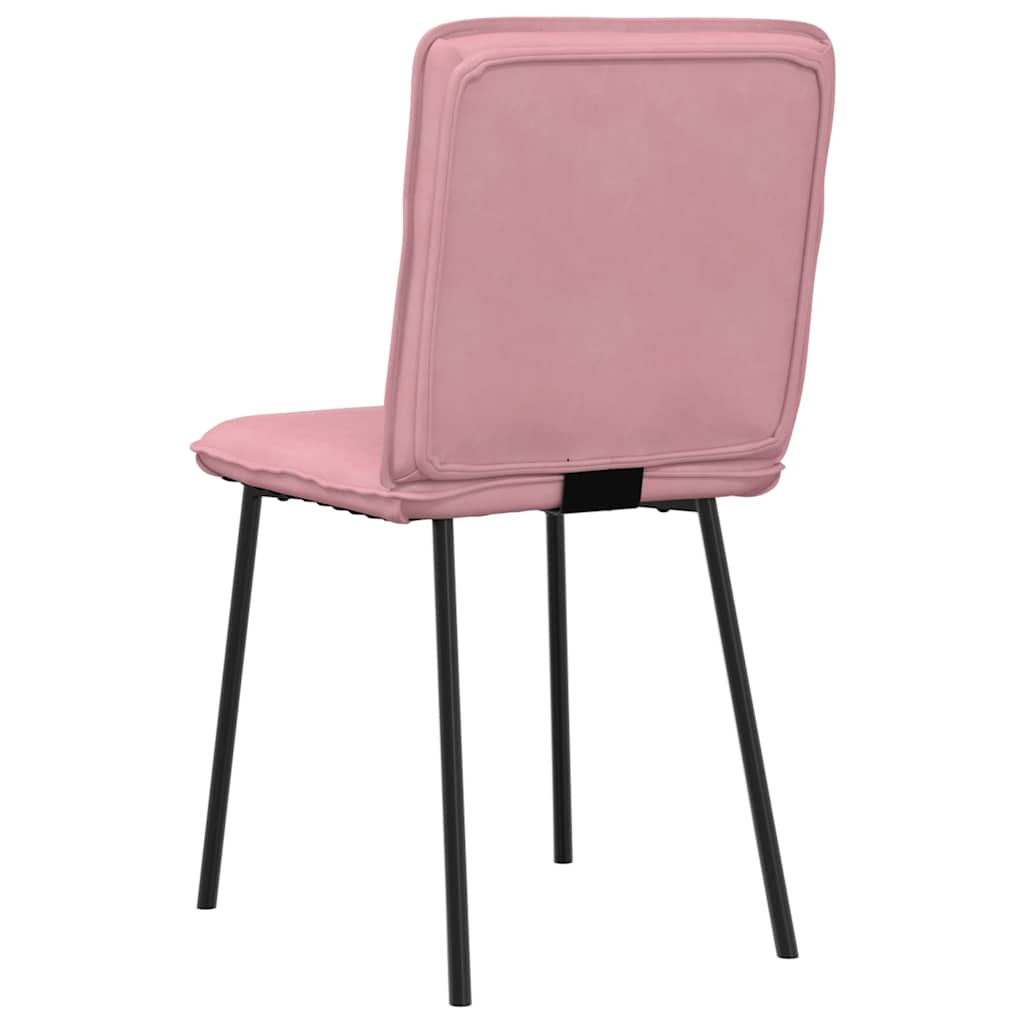 Chaises à manger lot de 6 rose velours