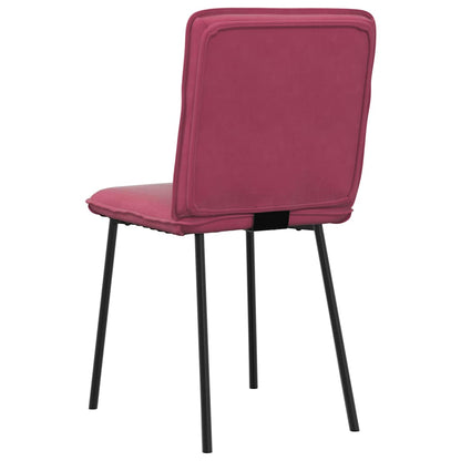 Chaises à manger lot de 6 rouge bordeaux velours