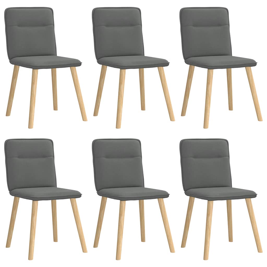 Chaises à manger lot de 6 gris foncé tissu