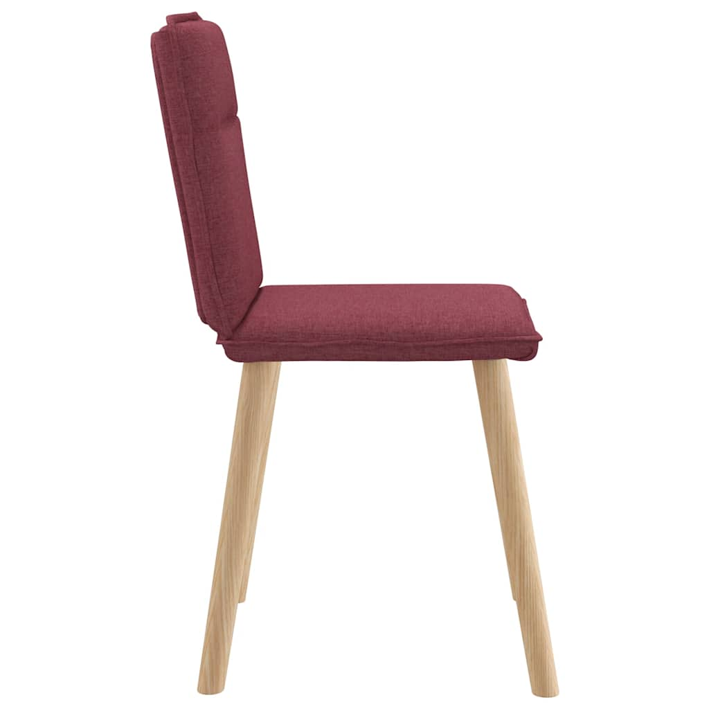 Chaises à manger lot de 6 rouge bordeaux tissu