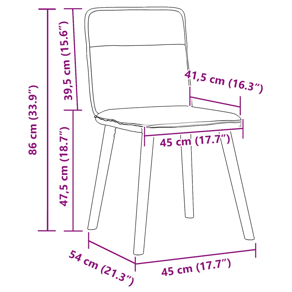 Chaises à manger lot de 6 marron foncé tissu