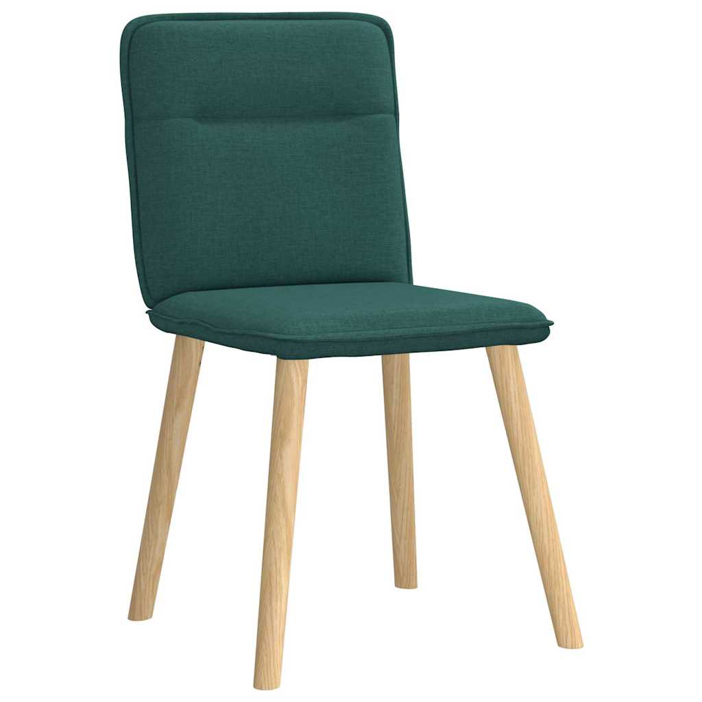 Chaises à manger lot de 6 vert foncé tissu