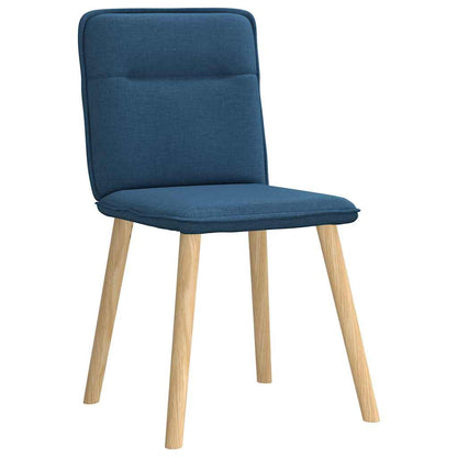 Chaises à manger lot de 6 bleu tissu