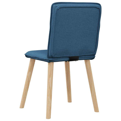 Chaises à manger lot de 6 bleu tissu