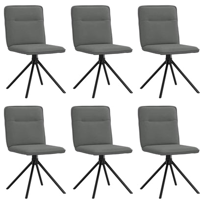 Chaises à manger lot de 6 gris foncé tissu