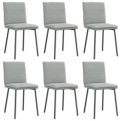 Chaises à manger lot de 6 gris clair velours