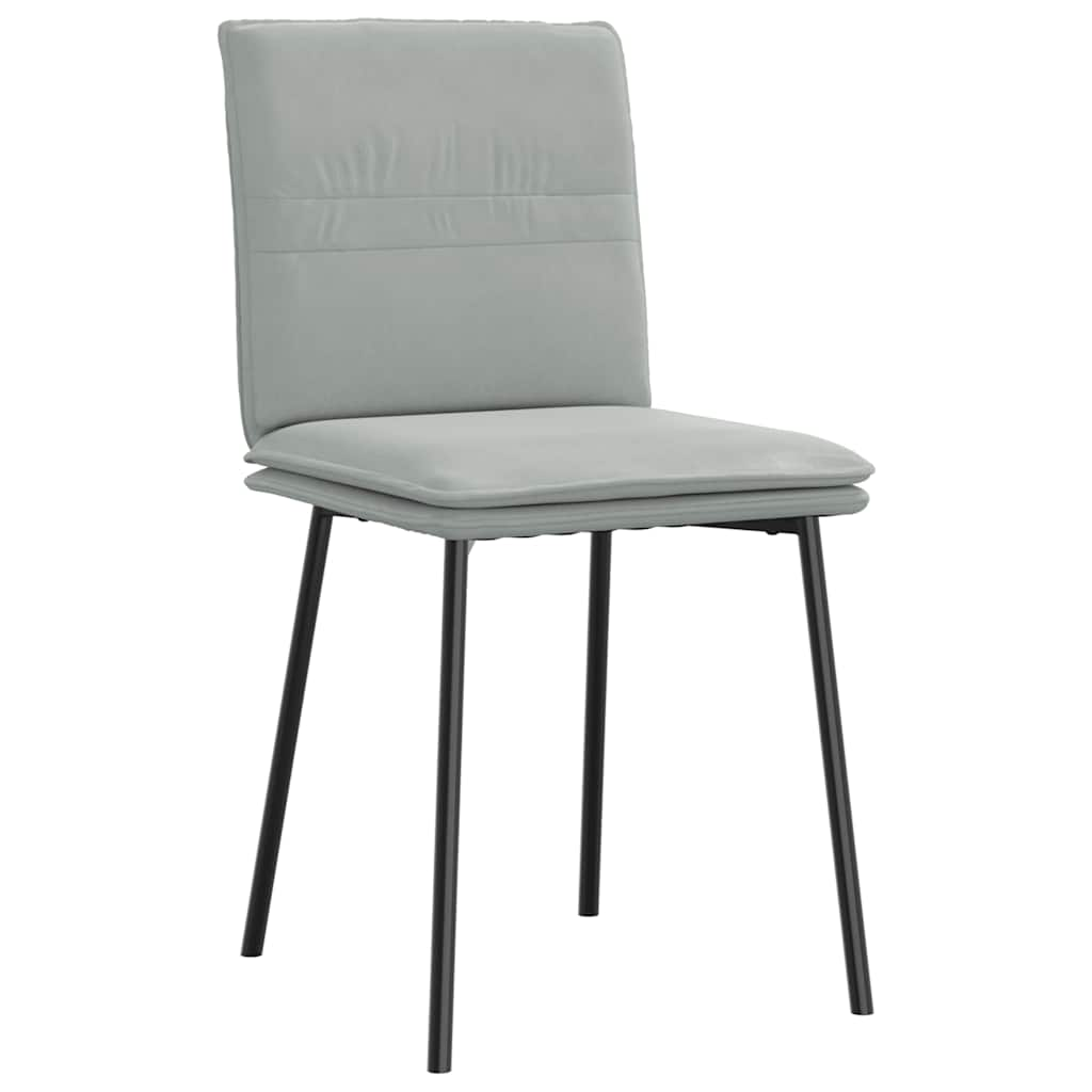 Chaises à manger lot de 6 gris clair velours