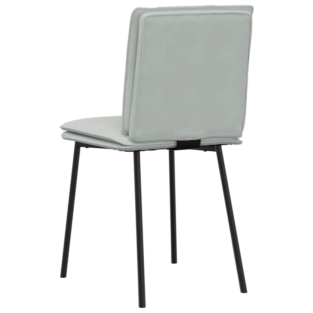 Chaises à manger lot de 6 gris clair velours